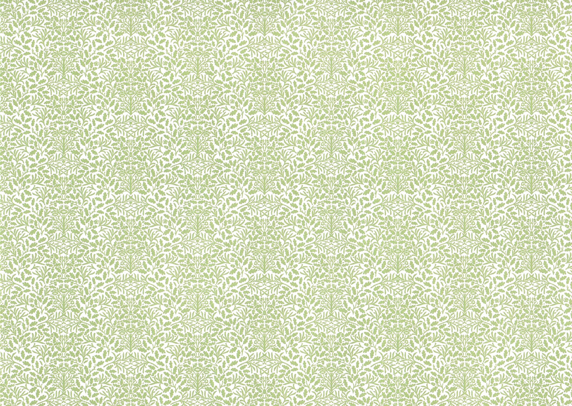 Dollhouse Wallpaper 3 Sheets Green White Leaves Branches "Acorn" 1:12 Scale