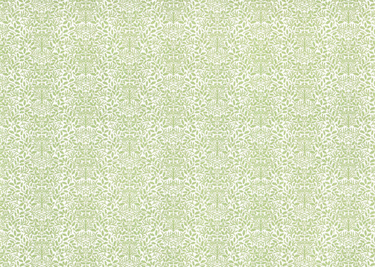 Dollhouse Wallpaper 3 Sheets Green White Leaves Branches "Acorn" 1:12 Scale
