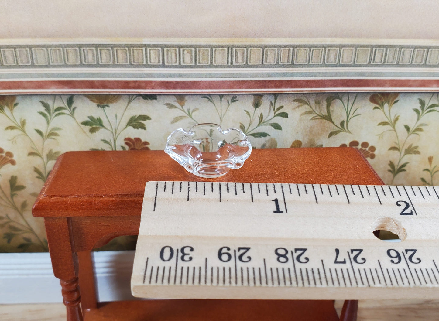 Dollhouse Clear Glass Candy Dish or Serving Bowl 1:12 Scale Miniature