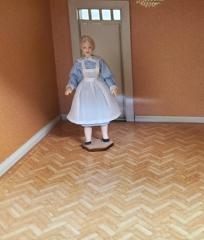 Dollhouse HALF SCALE Parquet Wood Floor Cardstock 1:24 Miniature World Model