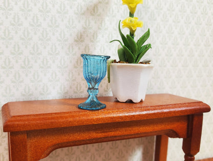 Dollhouse Fancy Blue Water or Wine Glass 1:12 Scale Miniature