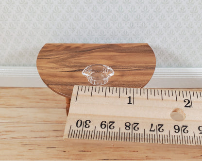 Dollhouse 1:24 Half Scale Serving Dish Crimped Bowl Clear Glass Miniatures