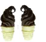 Dollhouse 2 Chocolate Ice Cream Cones 1:12 Scale Miniature Food Kitchen