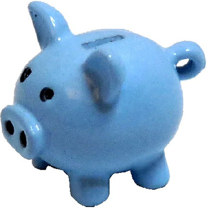 Dollhouse Blue Metal Piggy Bank 1:12 Scale Miniature