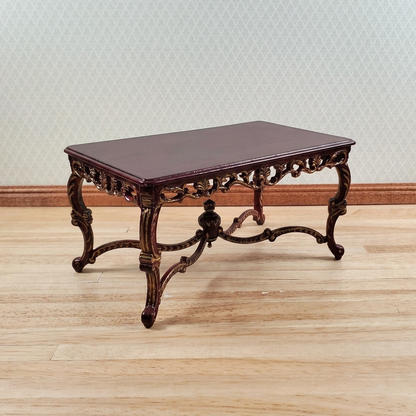 Dollhouse Grand Dining Table by Hansson 1:12 Scale Miniature Mahogany Finish