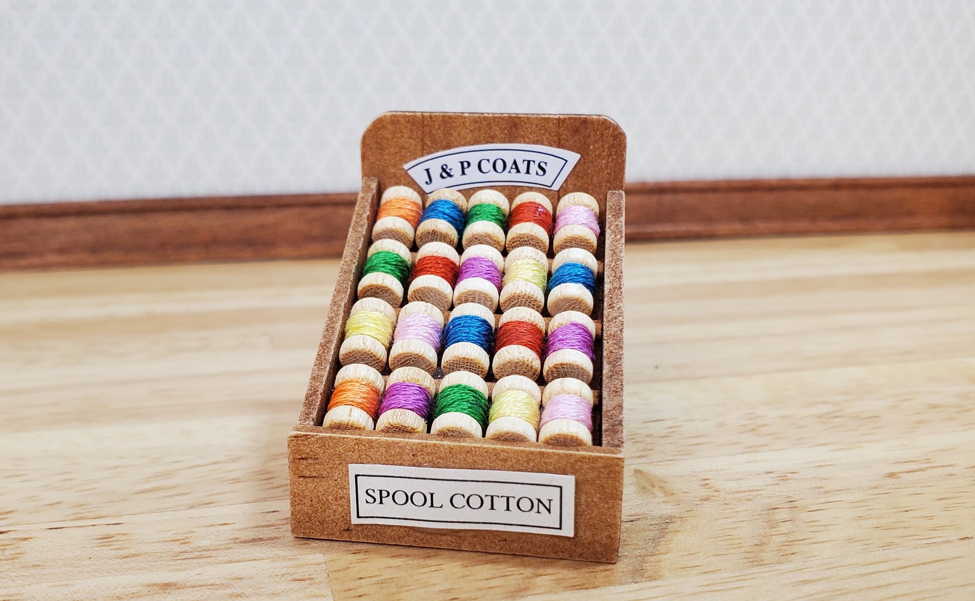 Dollhouse Miniature Spool Thread Stand 1:12 Scale Sewing Accessories