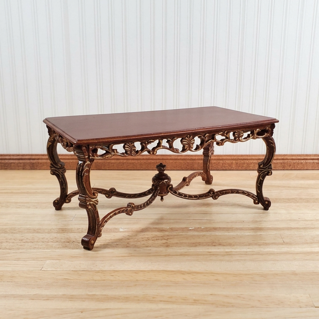 Dollhouse Grand Dining Table by Hansson 1:12 Scale Miniature Walnut Finish