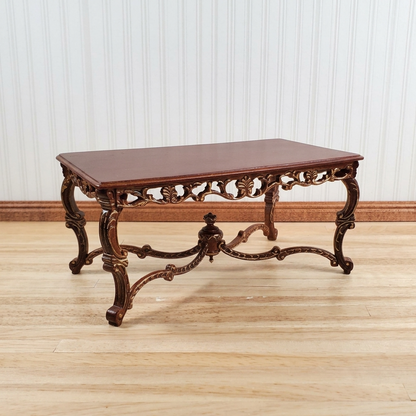 Dollhouse Grand Dining Table by Hansson 1:12 Scale Miniature Walnut Finish
