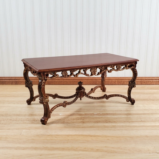 Dollhouse Grand Dining Table by Hansson 1:12 Scale Miniature Walnut Finish