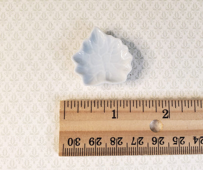 Dollhouse Leaf Shaped Ceramic Serving Platter 1:12 Scale Miniature