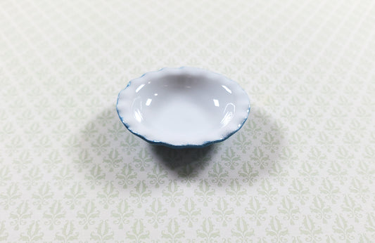Dollhouse Pie Plate or Bowl Ceramic Blue 1:12 Scale Miniature Kitchen Accessory