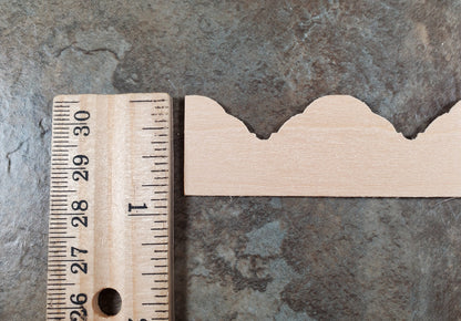 Dollhouse Scalloped Trim LARGE Fancy Victorian Style Molding 15/16" Tall x 18"