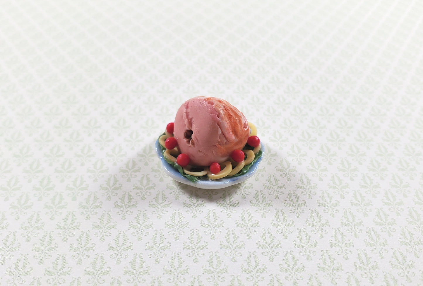 Dollhouse Bone-in Ham with Pineapple Garnish 1:12 Scale Miniature Food Kitchen