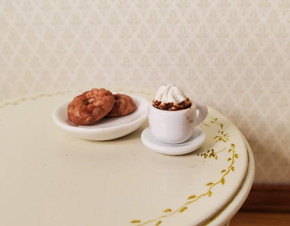 Dollhouse Miniature Hot Cocoa or Coffee Mug Large with Whip Cream 1:12 Scale Food