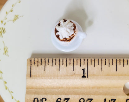 Dollhouse Miniature Hot Cocoa or Coffee Mug Large with Whip Cream 1:12 Scale Food