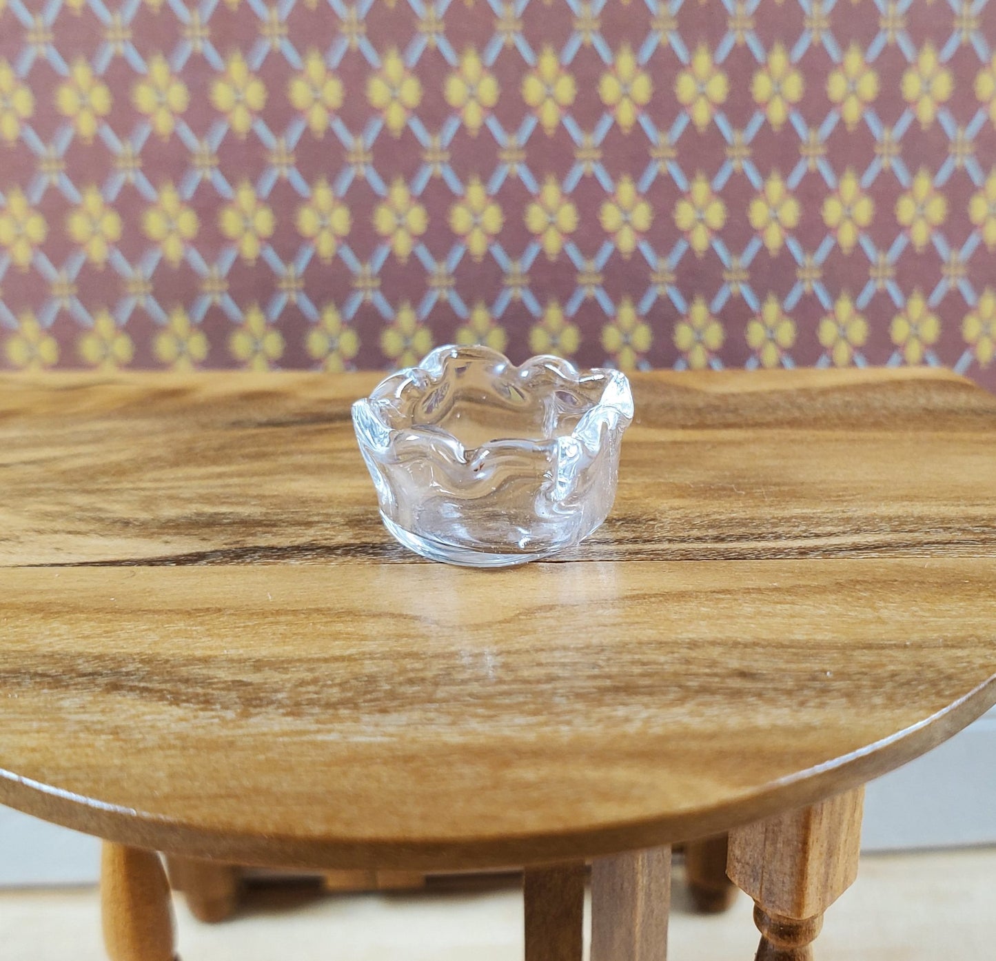 Dollhouse Miniature Clear Glass Square Dish 1:12 Scale Miniature