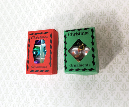 Miniature Christmas Ornaments 2 Box Set Tiny Bulbs 1:12 Scale Dollhouse Decor