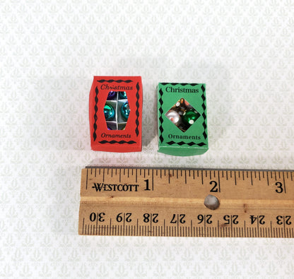 Miniature Christmas Ornaments 2 Box Set Tiny Bulbs 1:12 Scale Dollhouse Decor