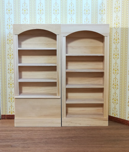Dollhouse Bookcase Bookshelf 5 Shelf 1:12 Scale Miniature Unpainted Wood