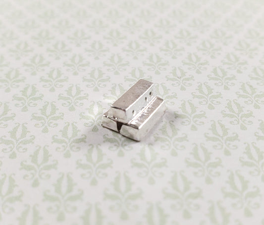 Dollhouse Silver Bullion Bars Set of 3 1:12 Scale Miniature