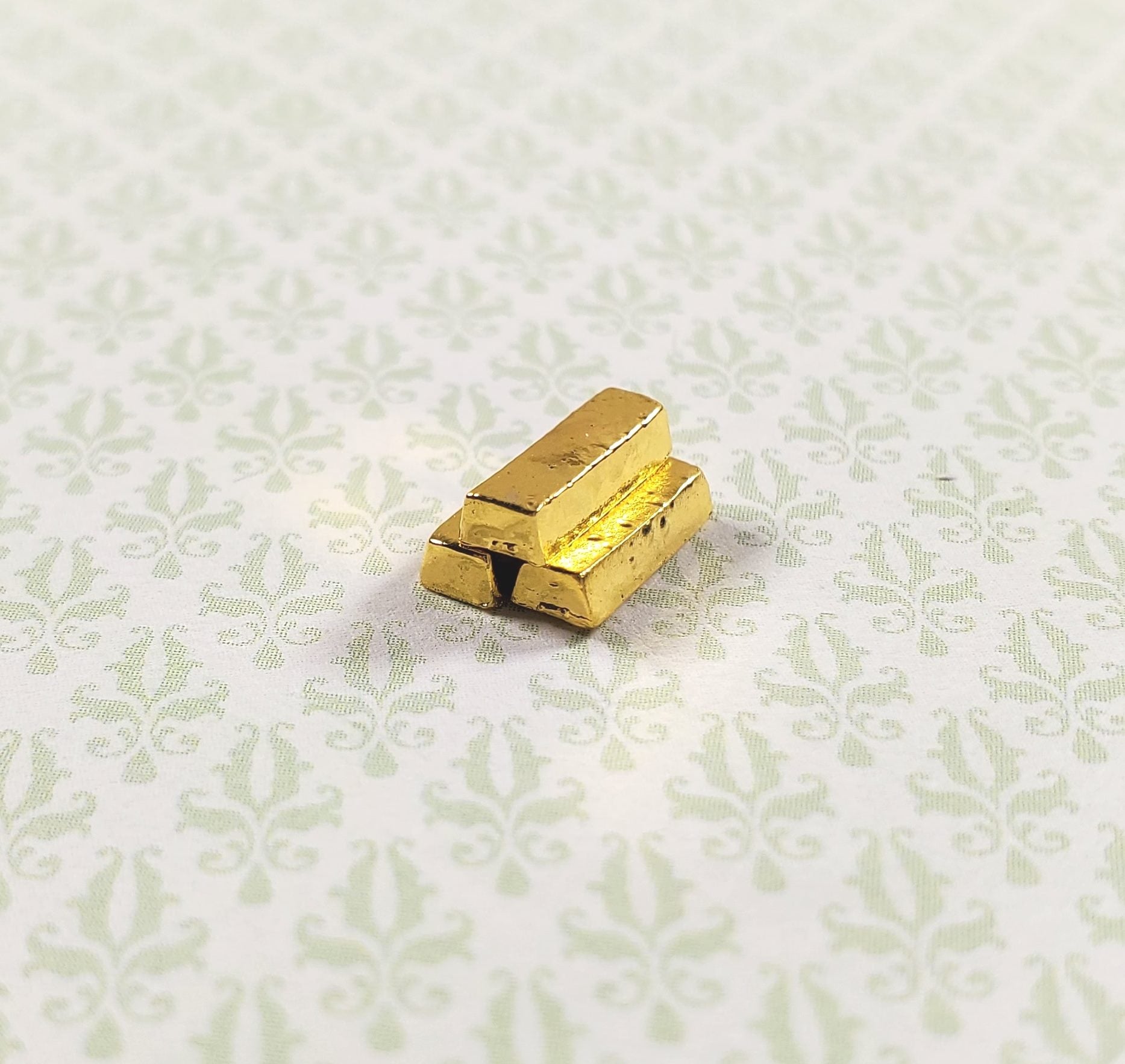 Dollhouse Gold Metal Bullion Bars Set of 3 1:12 Scale Miniature