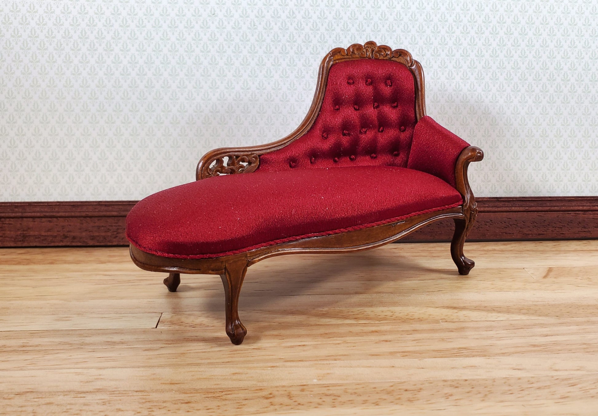 JBM Dollhouse Chase Lounge Sofa Louis XV Style 1:12 Miniature Furniture Couch