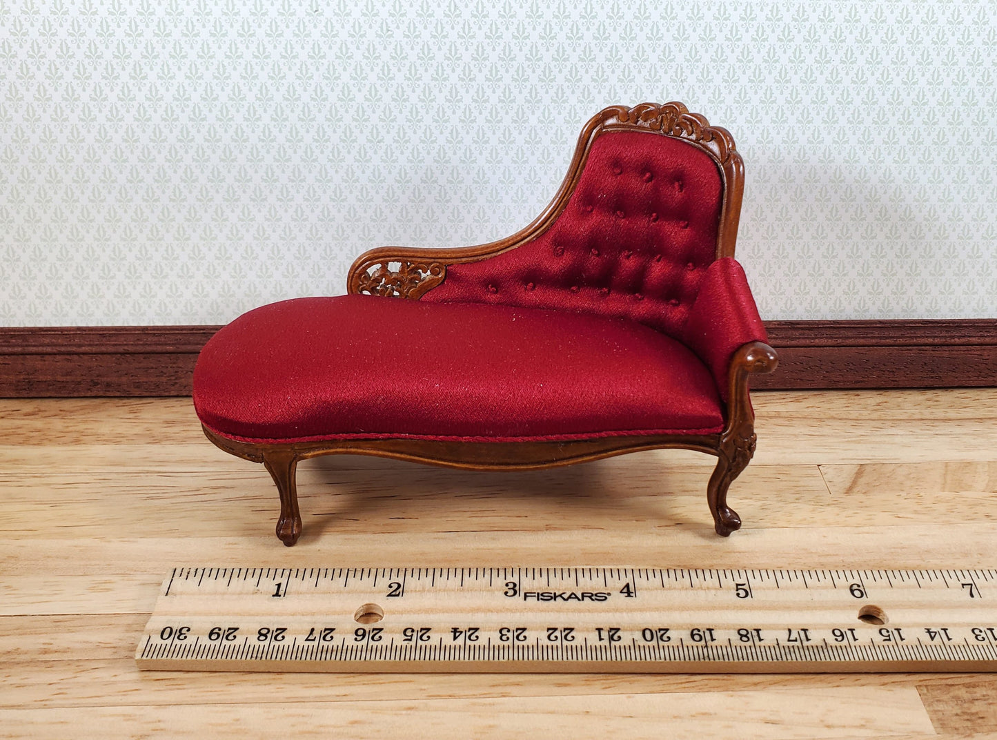 JBM Dollhouse Chase Lounge Sofa Louis XV Style 1:12 Miniature Furniture Couch