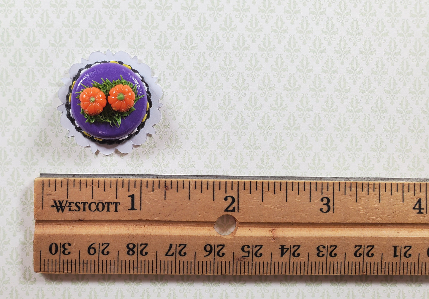 Dollhouse Halloween Twin Pumpkin Cake 1:12 Scale Miniature Dessert Food