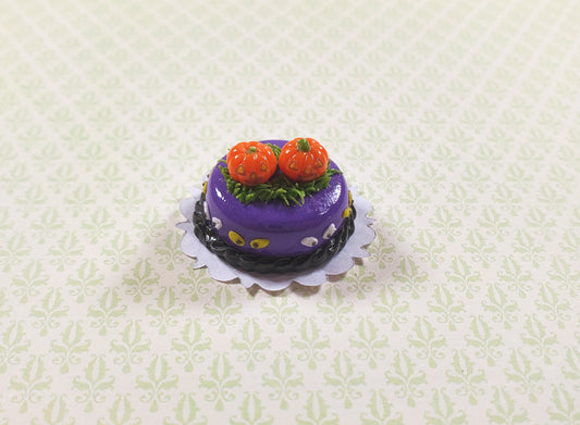 Dollhouse Halloween Twin Pumpkin Cake 1:12 Scale Miniature Dessert Food