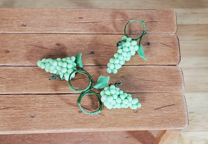 Dollhouse Green Grapes Set of 3 Bunches 1:12 Scale Miniature Food Kitchen Grocer