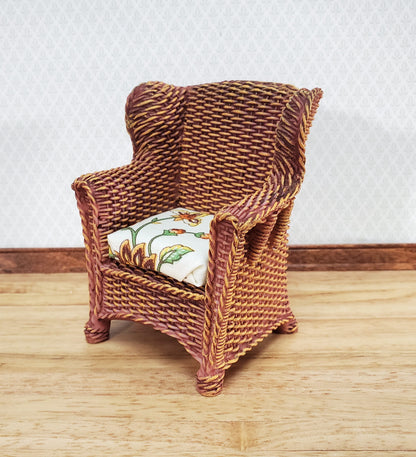 Dollhouse Resin Rattan Wicker Chair 1:12 Scale Miniature Furniture by Reutter
