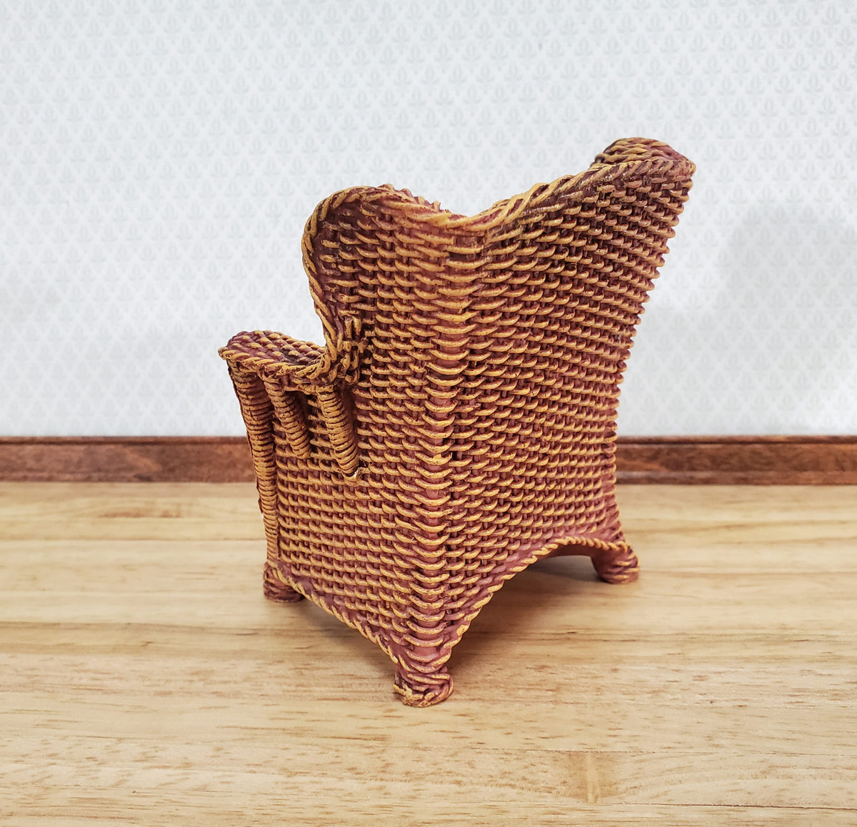 Dollhouse Resin Rattan Wicker Chair 1:12 Scale Miniature Furniture by Reutter