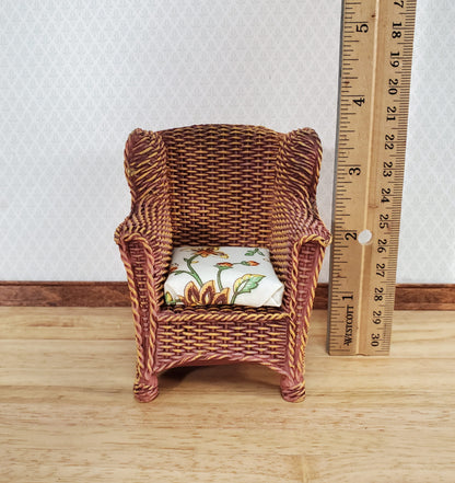 Dollhouse Resin Rattan Wicker Chair 1:12 Scale Miniature Furniture by Reutter