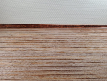 Dollhouse Wood Floor Weathered Dark Wide Planks 1:12 Scale 17" x 11" Flooring