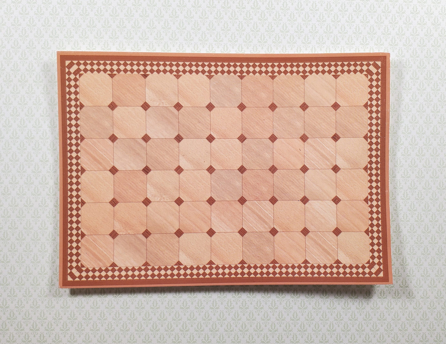 Dollhouse HALF SCALE Parquet Wood Floor Cardstock 1:24 Miniature World Model