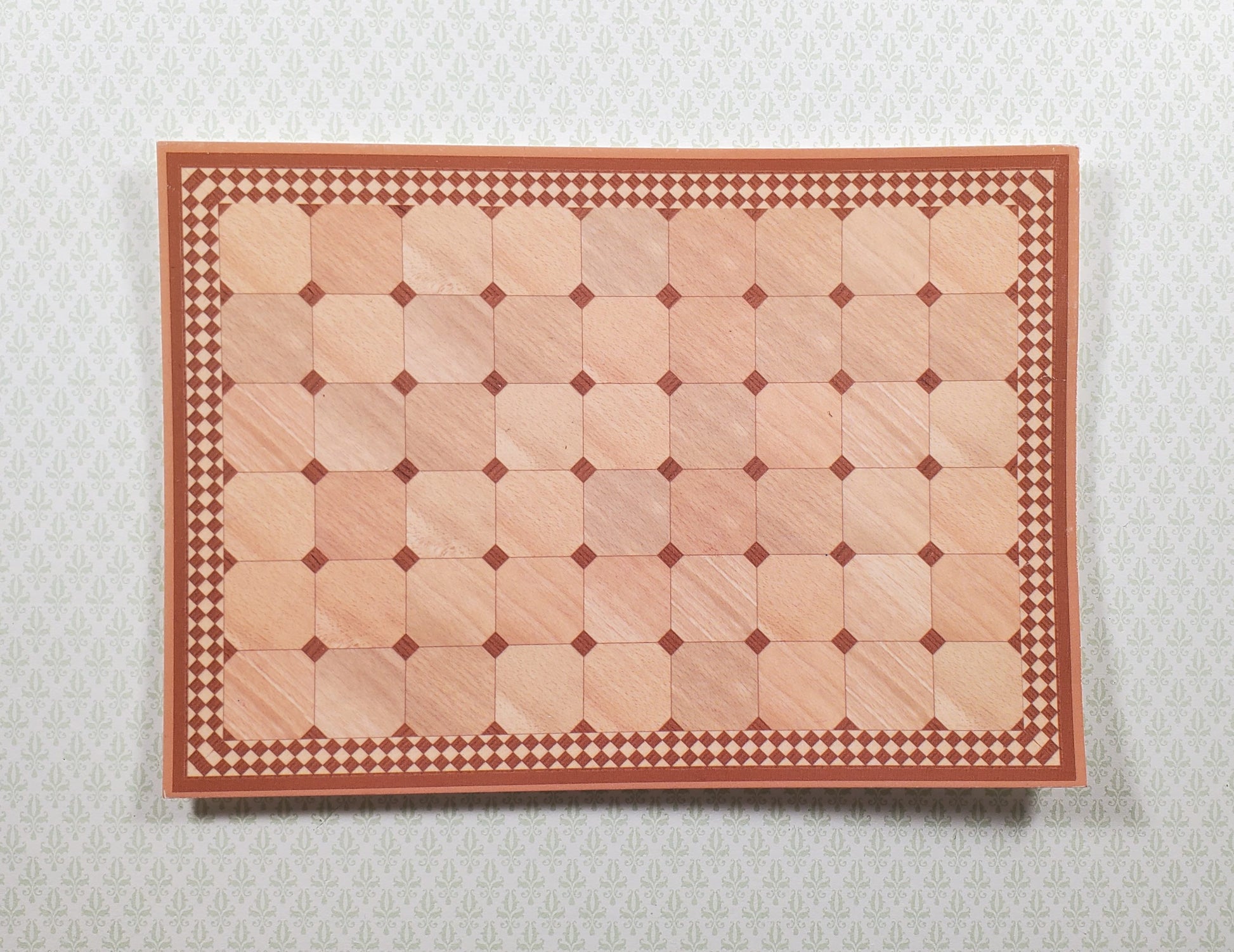 Dollhouse HALF SCALE Parquet Wood Floor Cardstock 1:24 Miniature World Model
