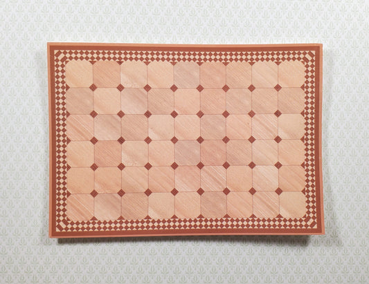 Dollhouse HALF SCALE Parquet Wood Floor Cardstock 1:24 Miniature World Model