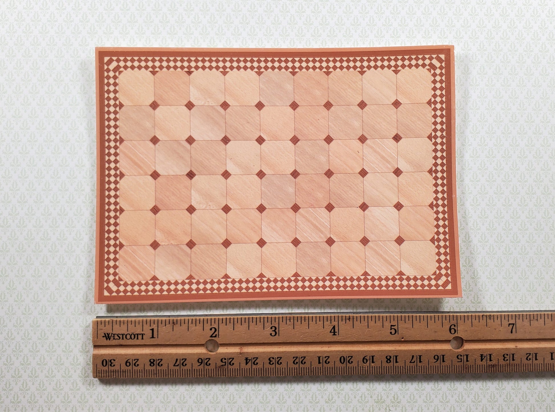 Dollhouse HALF SCALE Parquet Wood Floor Cardstock 1:24 Miniature World Model