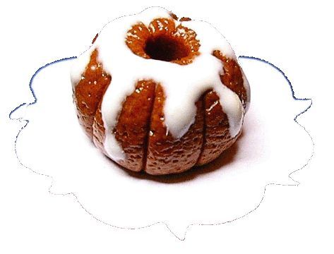 Dollhouse 1:24 HALF SCALE Bundt Cake with Icing Miniature Food Kitchen Bakery