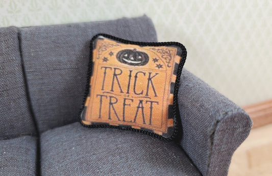 Dollhouse Halloween Trick or Treat Pillow Handmade 1:12 Scale Miniature
