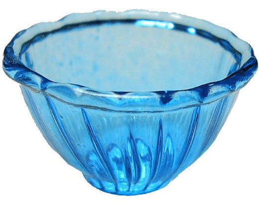 Dollhouse Crystal Blue Glass Bowl 1:12 Scale Miniature Kitchen Decoration