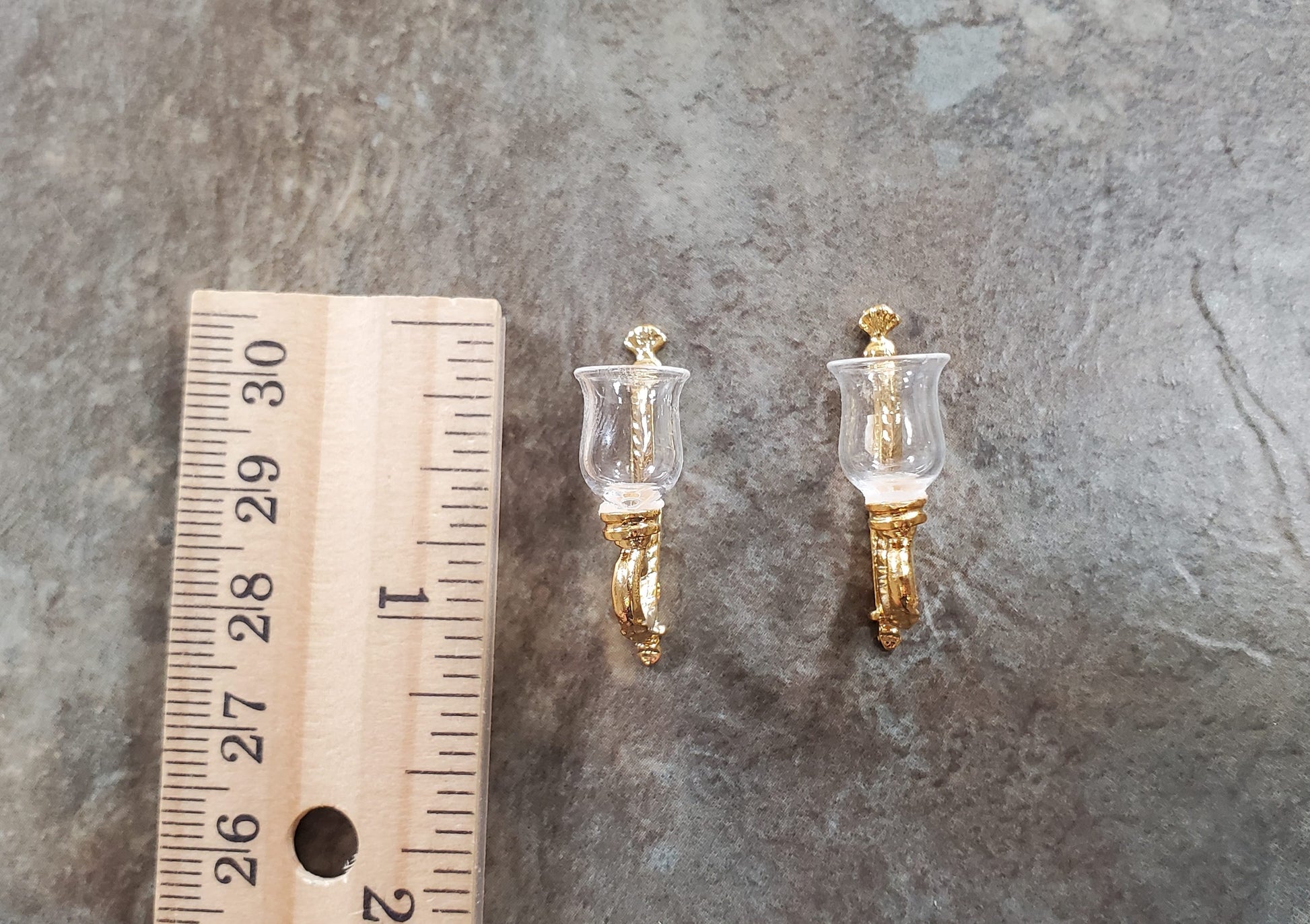 Non-Electric Dollhouse Wall Sconces x2 Fancy Victorian 1:12 Scale Miniature