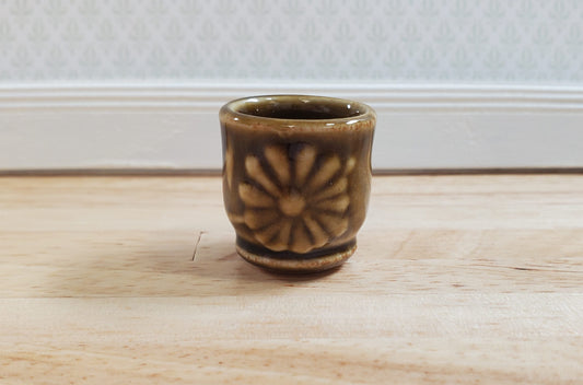 Dollhouse Brown Ceramic Planter Garden Pot 1:12 Scale Falcon Miniatures