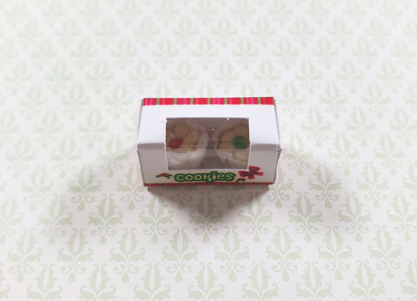 Dollhouse Xmas Cookies in Xmas Window Box 1:12 Scale Miniatures Food Bakery