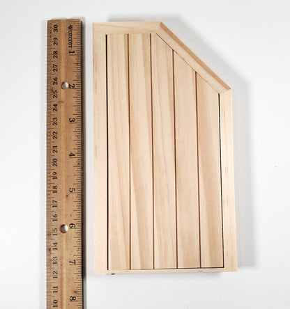 Dollhouse Attic Door Angled Top 1:12 Scale Miniature Unpainted Wood