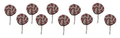 Dollhouse Candy Cane Lollipops Set of 10 1:12 Scale Miniature Food Treats Candy