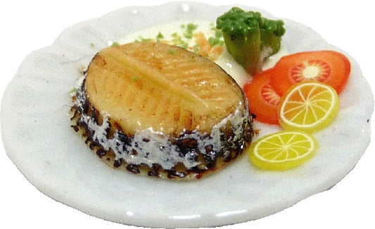 Dollhouse Salmon Steak Dinner 1:12 Scale Miniature Food Kitchen