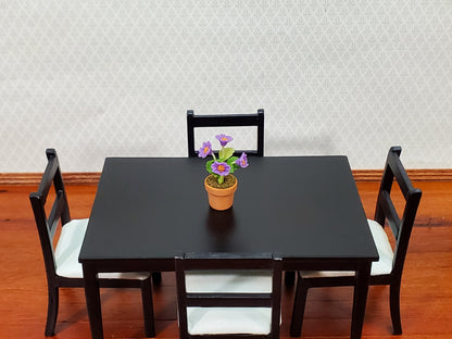 Dollhouse Potted Flowers Purple Daisy Plant 1:12 Scale Houseplant Garden in Terra Cotta Pot