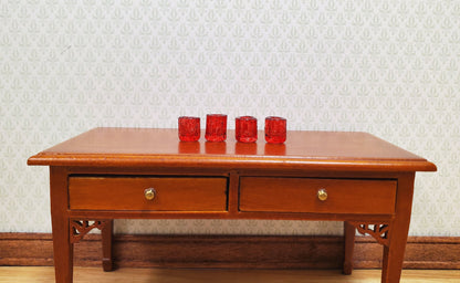Dollhouse HALF SCALE Red Glass Cup x4 1:24 Miniature Glasses Kitchen