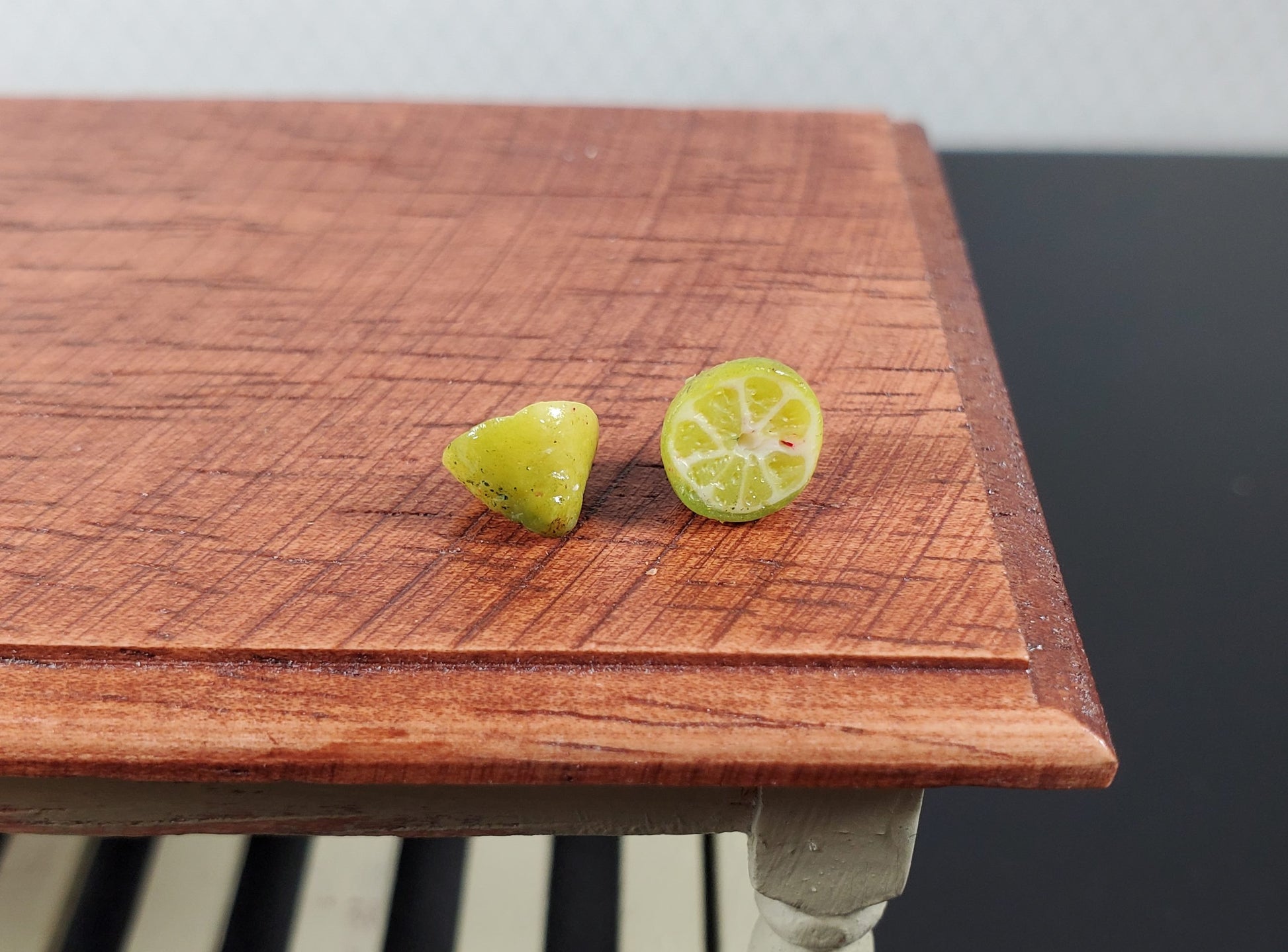 Dollhouse Lime Halves 2 Pieces 1:12 Scale Miniature Food Handmade